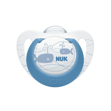 ヌーク おしゃぶりジーニアス(消毒ケース付)/0-6カ月 クジラ NUK